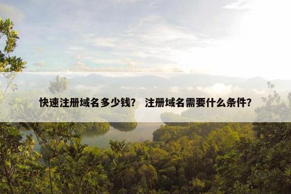 快速注册域名多少钱？ 注册域名需要什么条件？