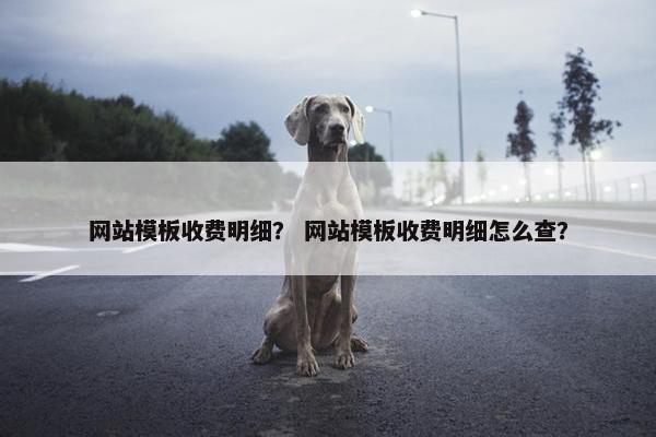 网站模板收费明细？ 网站模板收费明细怎么查？