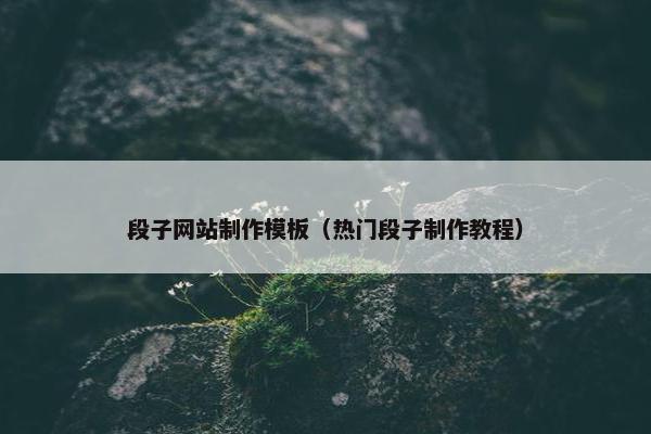 段子网站制作模板（热门段子制作教程）