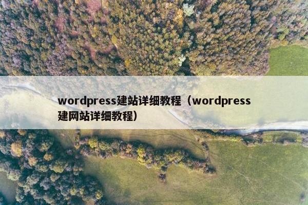 wordpress建站详细教程（wordpress建网站详细教程）