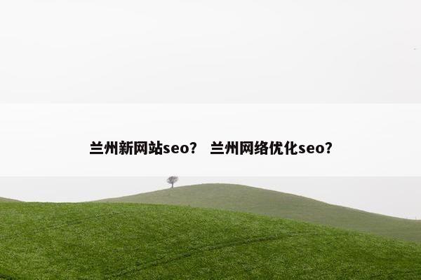 兰州新网站seo？ 兰州网络优化seo？