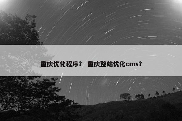 重庆优化程序？ 重庆整站优化cms？