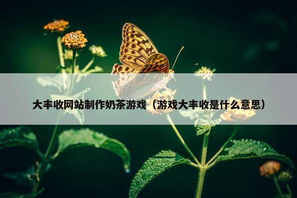 大丰收网站制作奶茶游戏（游戏大丰收是什么意思）
